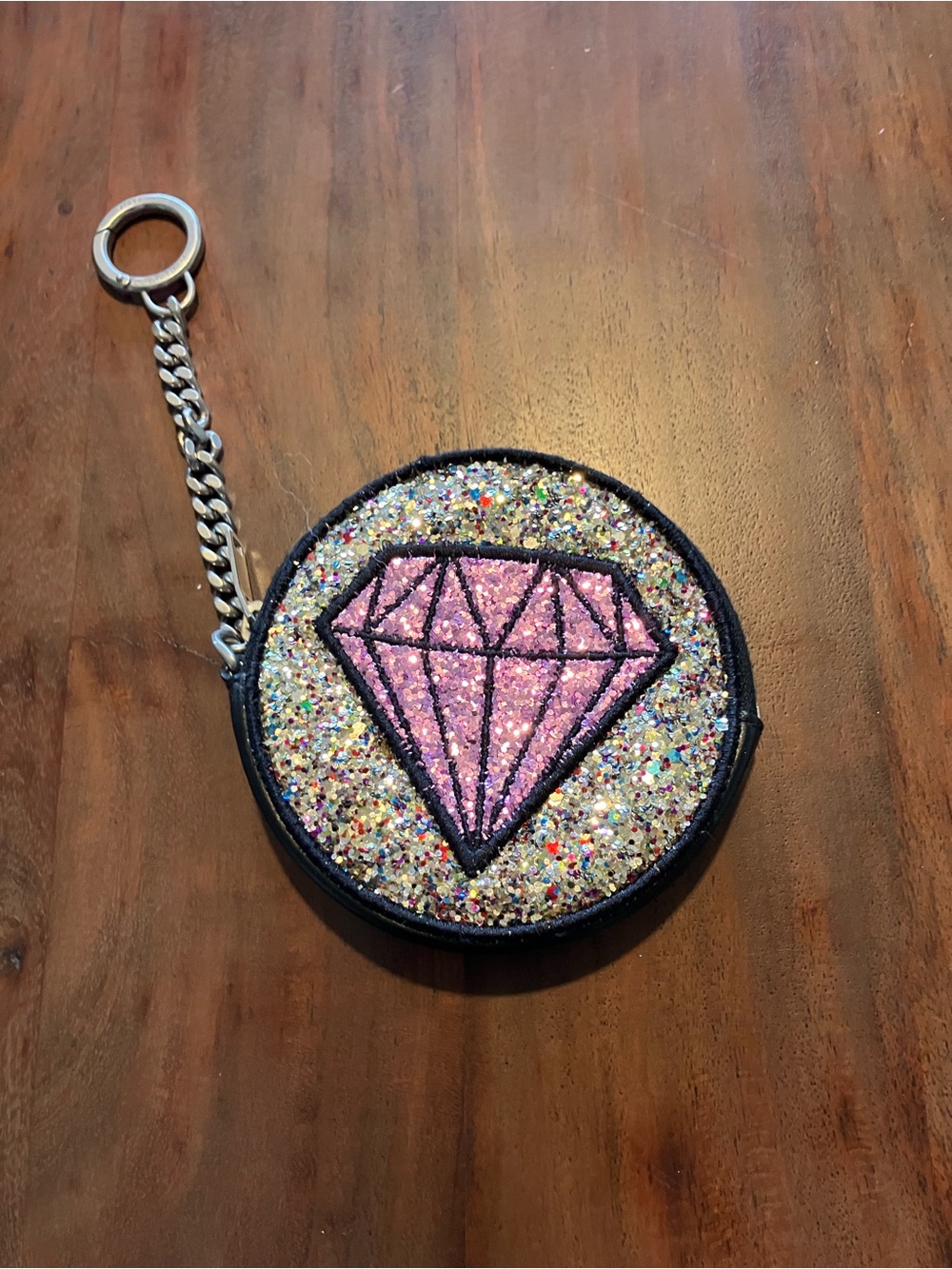 Glitter Pink Diamond Keychain Coin Purse